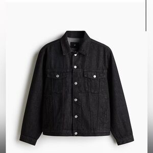 H&M Black Denim Jacket Mens Large